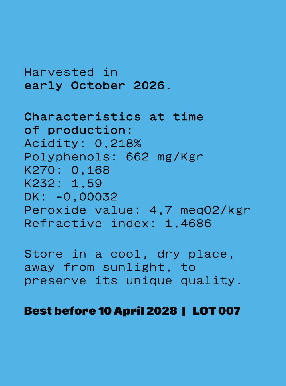 Yapapi - Early Harvest EVOO 250ml (Harvest Early October 2026) - Yapapi
